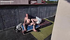 Skinny stacy gets public anal