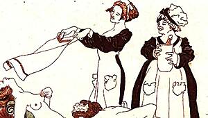 vintage erotic art collection on display
