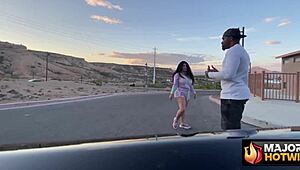 big titted brunette curvy barbi rides rome majors cock in his car
