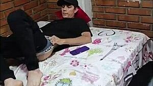 Stepmom catches stepson masturbating with tantaly doll in bedroom