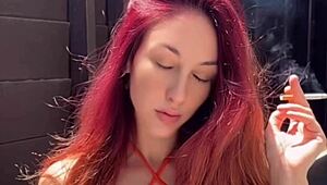 Italian Big Tits Milf Artemisia Love Smoking A Cigarette Outdoor