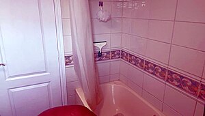 Skinny asian teen 18+ caught in shower hidden cam