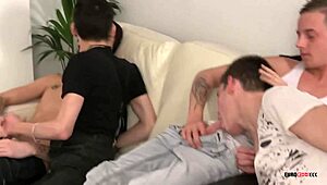 Twinks bareback bottom gangbang hard