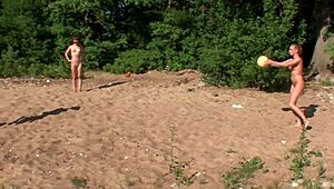 Four girls enjoy camping with toys and licking