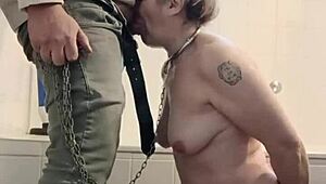 French slave gets BDSM spanking and facial cum