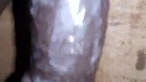 bigblackie shaves and masturbates with big black dick