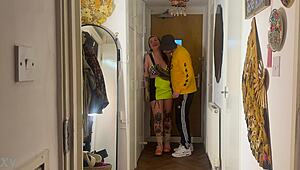 sweaty ravers foot play with sneakers