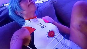 Rei Ayanami Cosplay Blowjob And Cum In Bodysuit