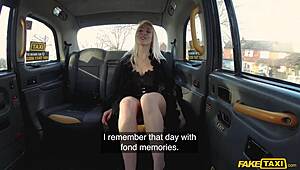 busty blonde british milf gets huge facial in taxi