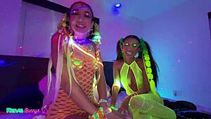 Two Girls In Body Paint Glow Sticks Deep And Brian Losing His Mind