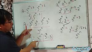 asian student nerds study math with teacher in bedroom