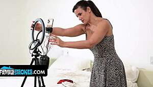 busty curvy stepmom penny barber gets facial from hung stepson after yoga