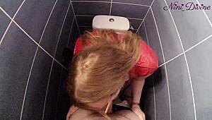 big natural booty french girl gets fucked rough in nightclub toilet
