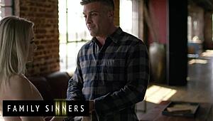 Family sinners - stepdad comforts his lonely stepdaughter with passionate sex after her date leaves her hanging