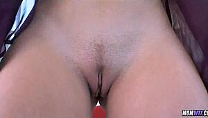 camel toe mommy shows off her big tits