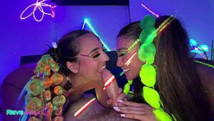 Two Girls In Body Paint Glow Sticks Deep And Brian Losing His Mind