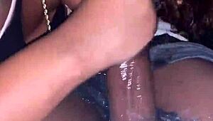 hot ebony sucks monster black cock deep