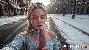 on a warm winter day i fucked my cute neighbor and came on her
