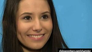brunette teen vanessa poses at the casting interview