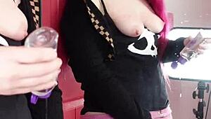 Redhead Tranny Pinky Cums Mirror!