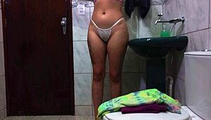 Maid gets her ass used while washing dishes.