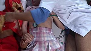 Indian doctor examines patient with dirty hindi talk