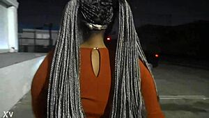 Black submissive bbw gets spanked in alley