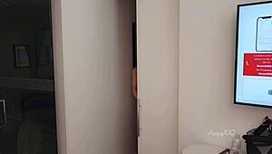 cheating wife gets spitroasted and double penetrated while husband is away