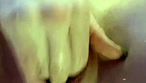 Dirty talking wife squirts three times on video call