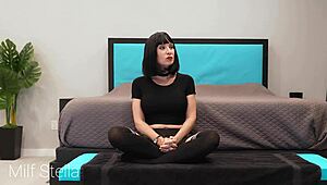 Goth girl next door convinces stepdad to join on ascension day