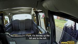 busty blonde british milf gets huge facial in taxi