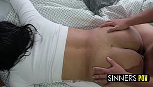 Older stepsister catches me masturbating alone