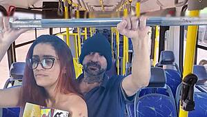 redhead student gets touched on public bus!