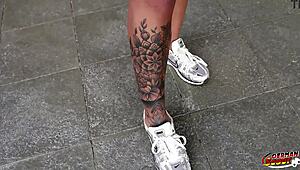 German scout discovers inked molly lollipop for intense first casting