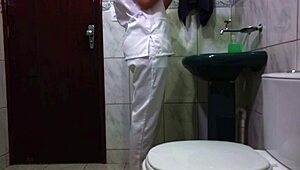 Maid gets her ass used while washing dishes.