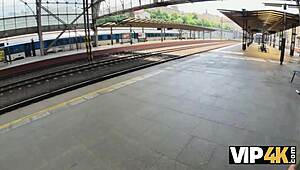 hardcore sex after fucking in train station toilet