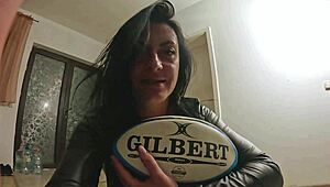 Rugby ball fetish fantasy dirty talk pussy riding