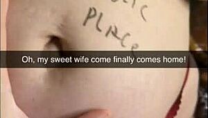 Shy chubby wife get turned into a corrupted breeding bitch for creampies and gangbangs - snapchat cuckold captions - milky mari