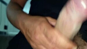amateur handjob with big cock close up finish