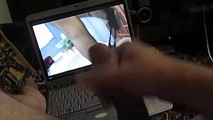 masturbation and big cumshot under hot porn video