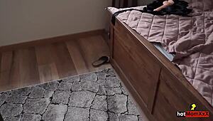 What happens when horny step mom shares hotel bed with step son all night in one room