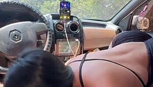 beautiful latina chica has sex in stranger car