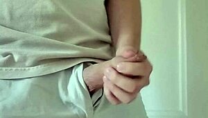 swedish guy cums his load all over the floor