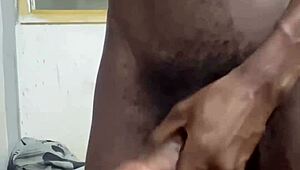 thug teen 18+ stroking bbc until he cums all over her belly
