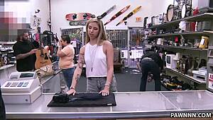 Gorgeous blonde chick fucked at the pawn shop - xxx pawn
