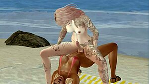 Sexy Trans Rides Hard On Sunny Beach
