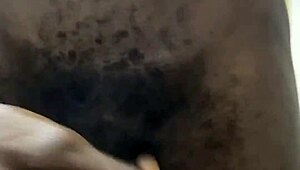 thug teen 18+ stroking bbc until he cums all over her belly