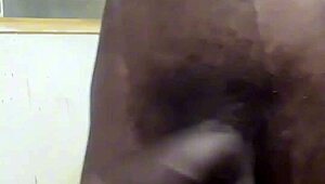 thug teen 18+ stroking bbc until he cums all over her belly