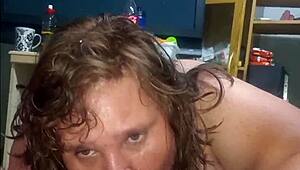 fat stepmom milf with huge belly and boobs sucks stepsons dick