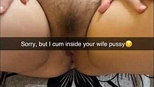 Shy chubby wife get turned into a corrupted breeding bitch for creampies and gangbangs - snapchat cuckold captions - milky mari